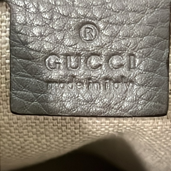 Gucci EUC leather Greenwich hobo gray tote, vintage - Picture 8 of 12